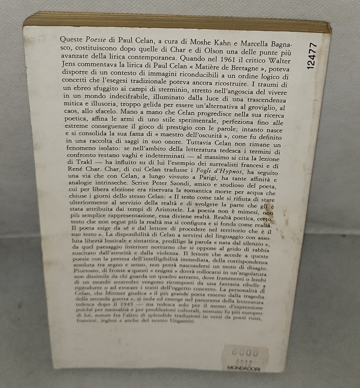 paul celan poesie lo speccho mondadori | Immagine Gallery 2