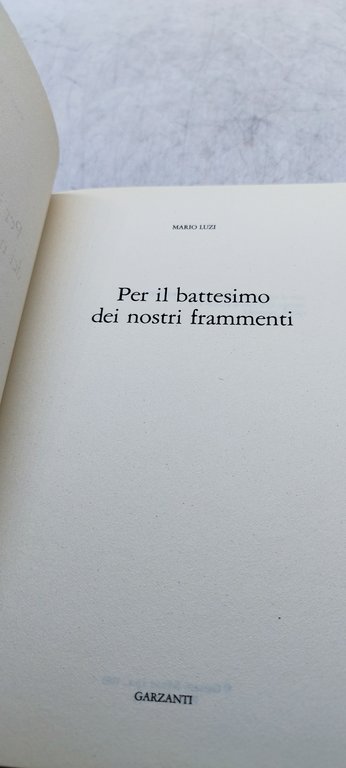 per il battesimo dei nostri frammenti