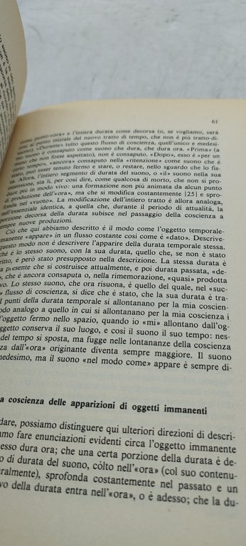 per la fenomenologia della coscenza interna del tempo