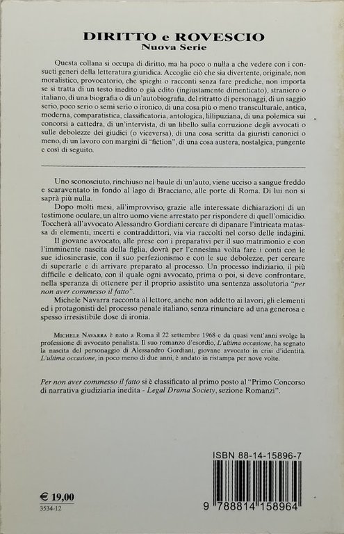 per non avere commesso il fatto diritto e rovescio