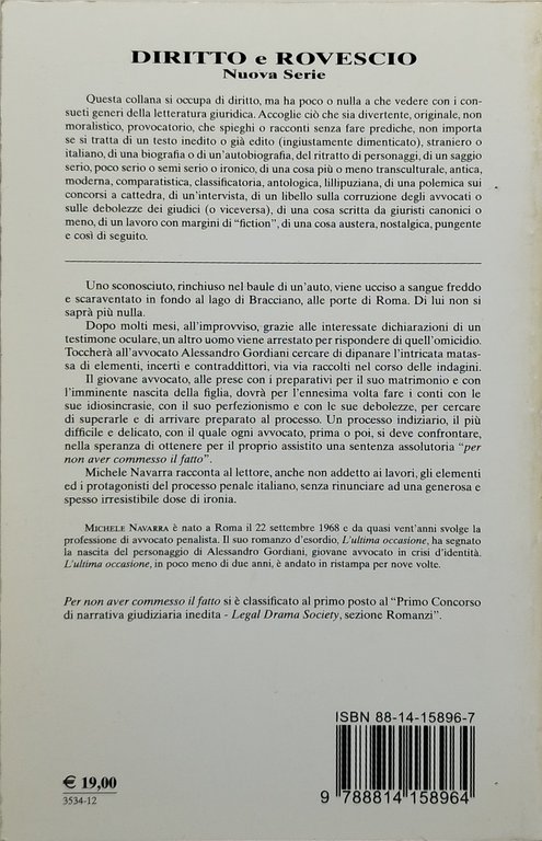 per non avere commesso il fatto diritto e rovescio
