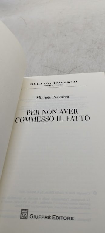 per non avere commesso il fatto diritto e rovescio