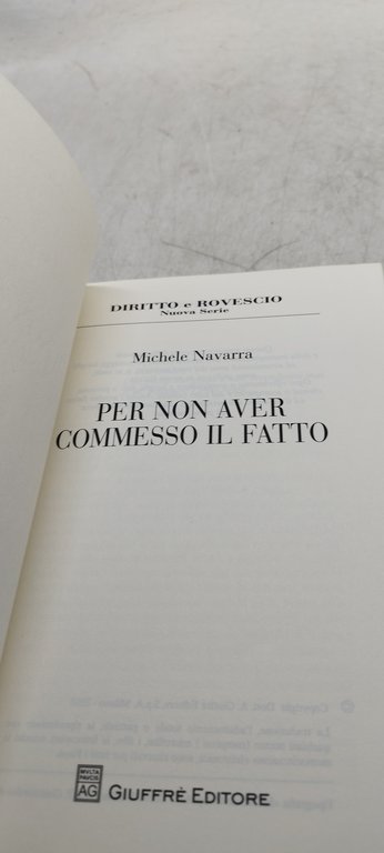 per non avere commesso il fatto diritto e rovescio