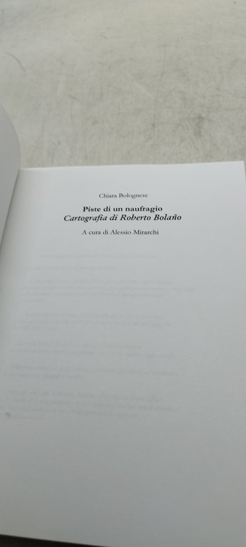 piste di naufragio cartografia di roberto bolano
