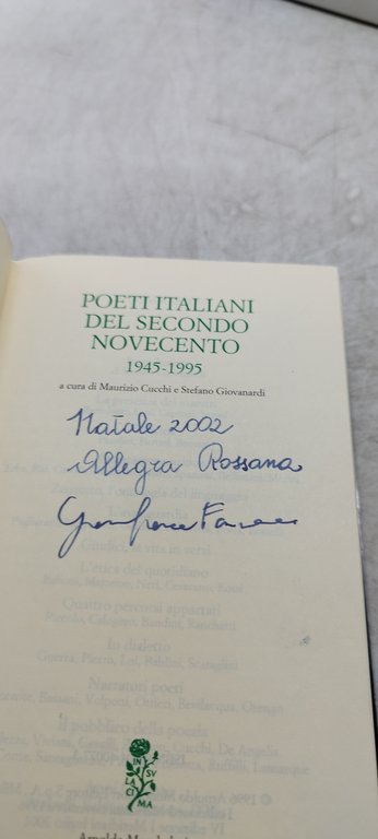 poeti italiani del secondo novecento 1945 1995 i meridiani mondadori