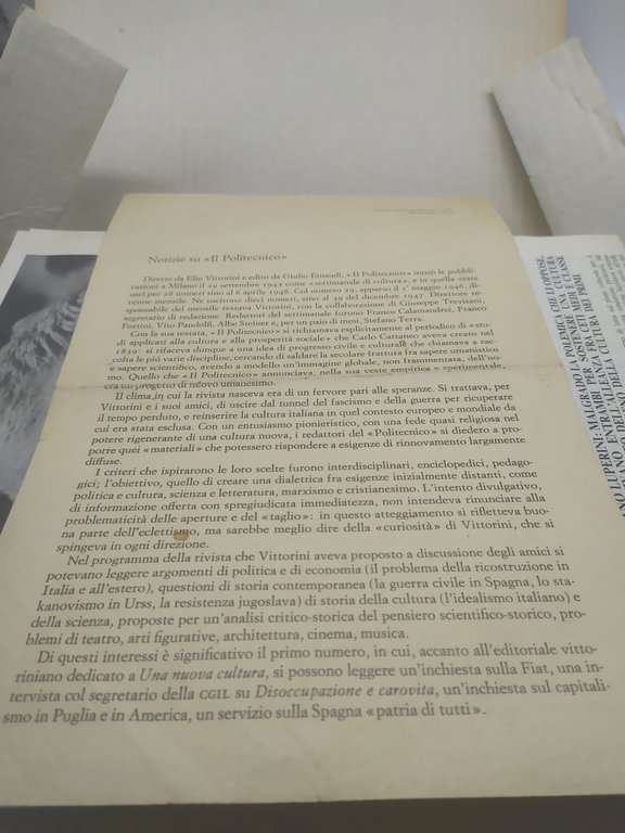 politecnico 1 diretto da elio vittororini einaudi raccolta di riviste …