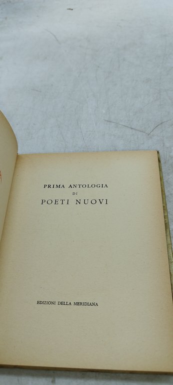 prima antologia di poeti nuovi
