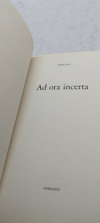 primo levi ad ora incerta garzanti