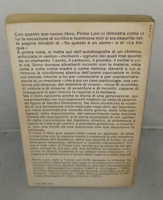 primo levi il sistema periodico aprile 1975 einaudi | Immagine Gallery 2