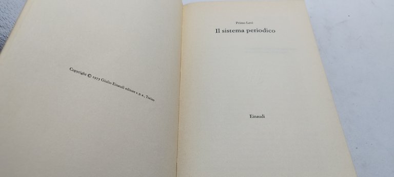 primo levi il sistema periodico einaudi 1975