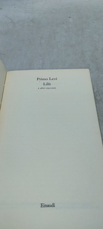 primo levi lilìt e altri racconti einaudi