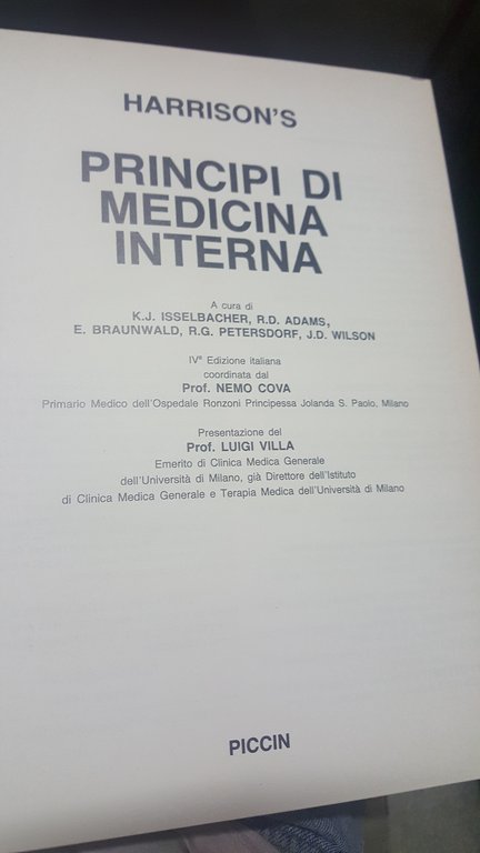 principi di medicina interna 2 volumi piccin harrison's