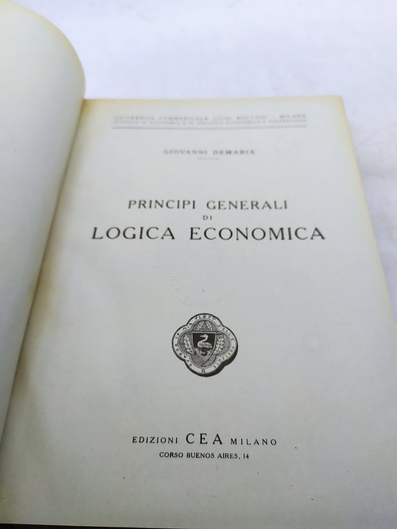 principi generali di logica economica cea giovanni demaria