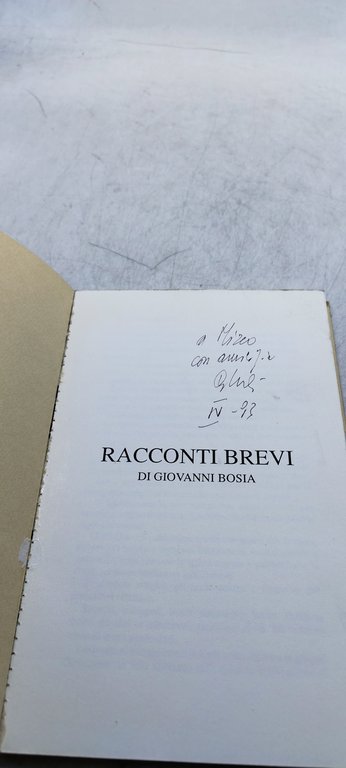 racconti brevi di giovanni bosia