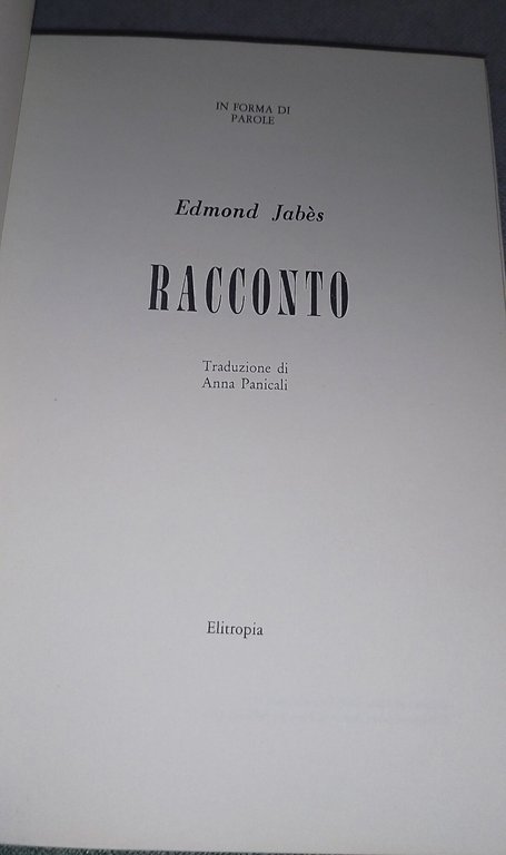 racconto edmond jabes | Immagine Gallery 6