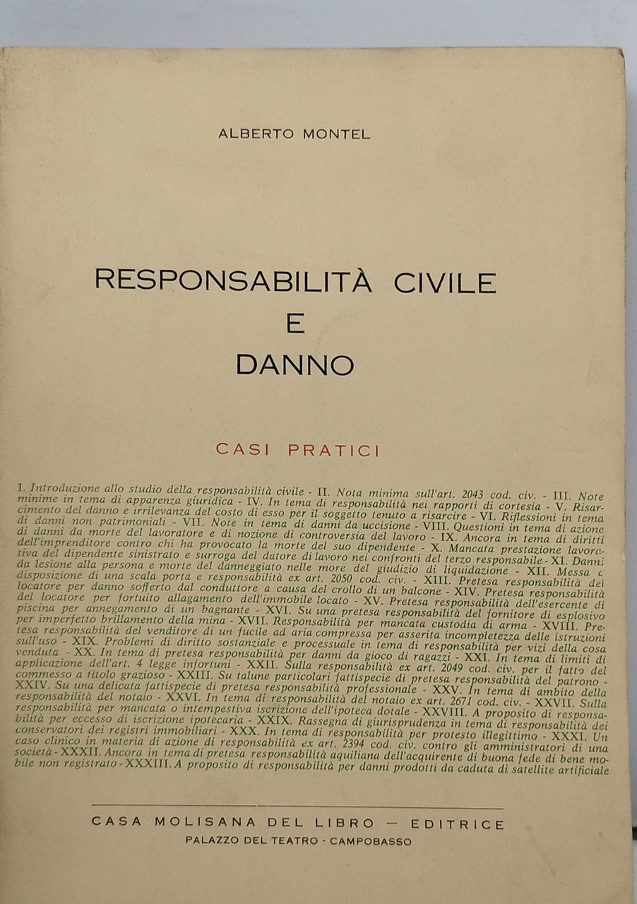 responsabilità civile e danno casi pratici