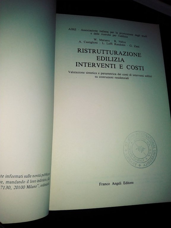 ristrutturazione edilizia interventi e costi valutazione sintetica e parametrica