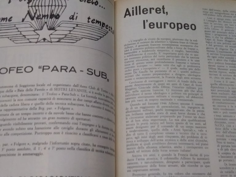 riviste - Associazione Nazionale paracadutisti D'Italia FOLGORE 1967-68 completa