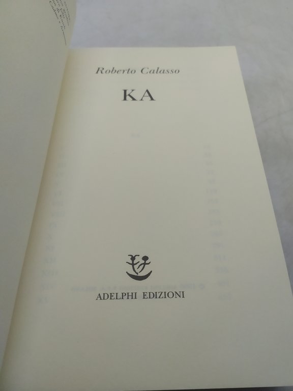 roberto calasso KA biblioteca adelphi 325