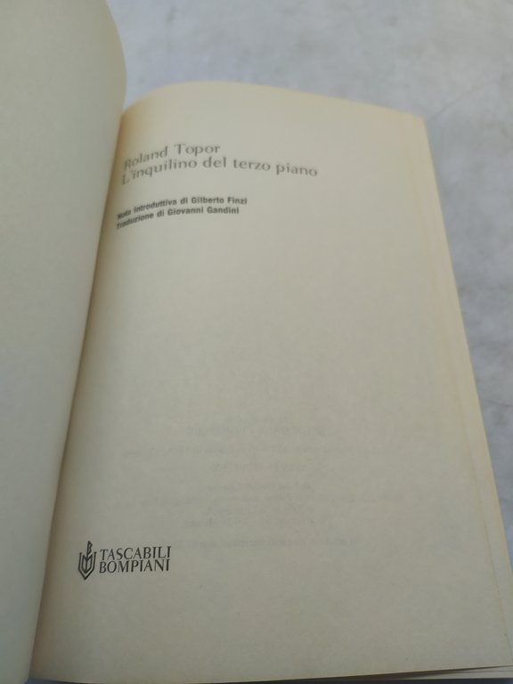 roland topor l'inquilino del terzo piano tascabili bompiani