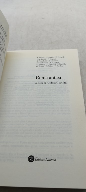 roma antica a cura di andrea giardina