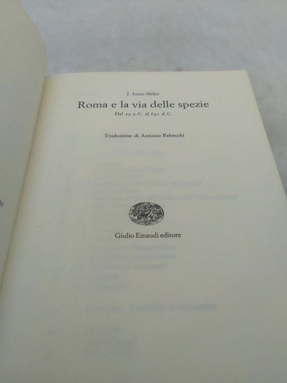 roma e la via delle spezie j.innes miller einaudi