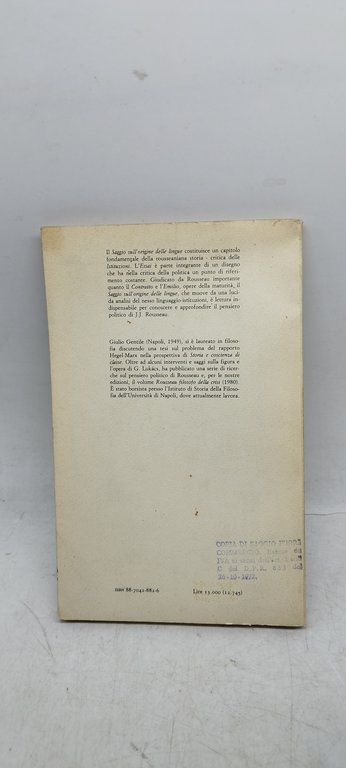 saggio sull'origine delle lingue rousseau guida editori