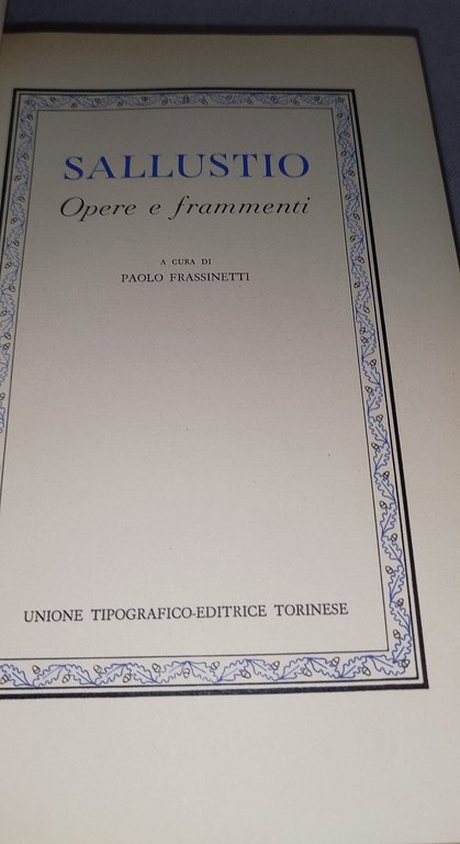sallustio opere e frammenti classici utet | Immagine Gallery 6