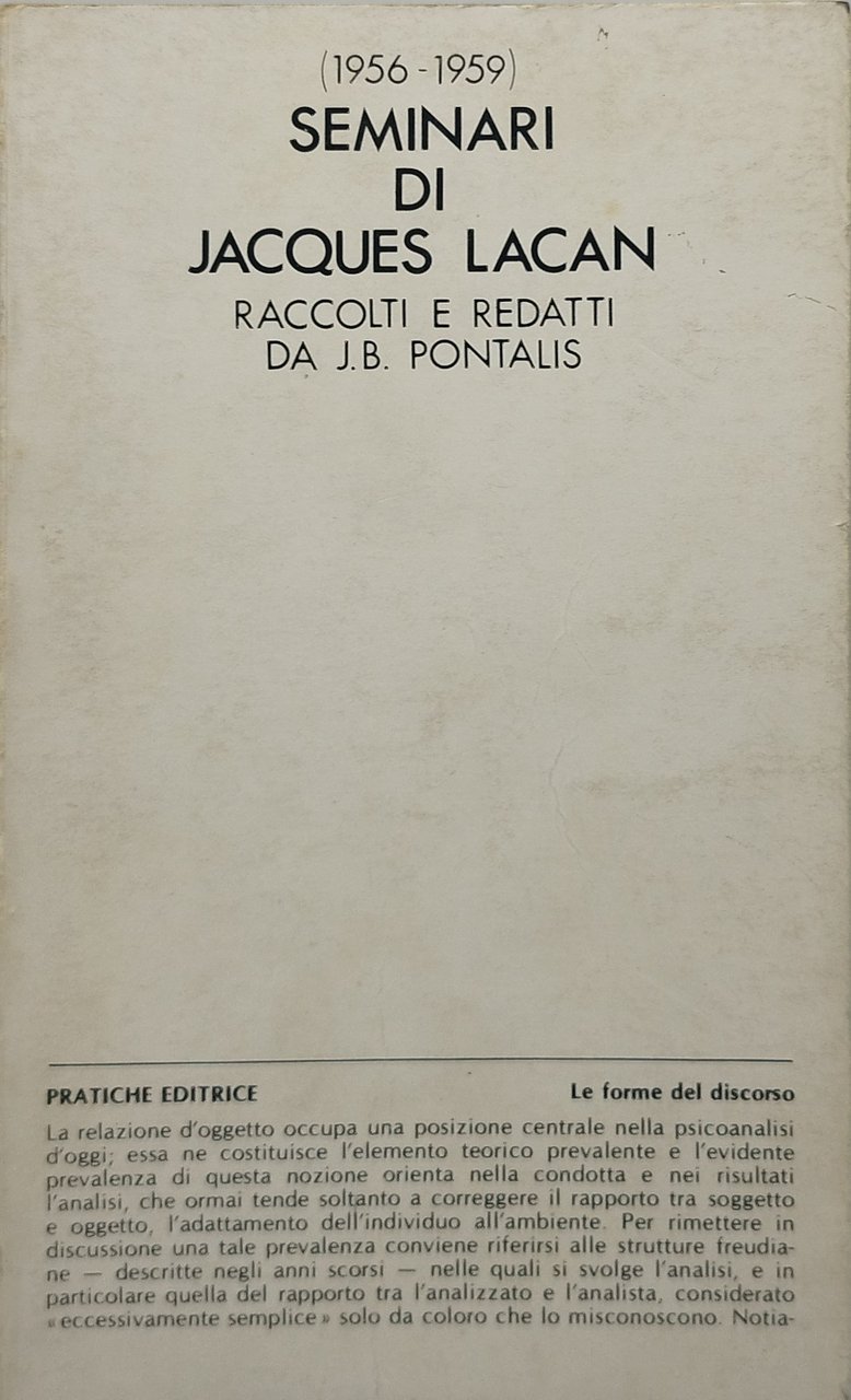 seminari di jacques lacan raccolti e redatti da jb pontalis