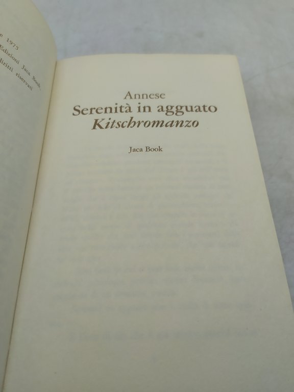 serenità in agguato kitschromanzo annese jaca book