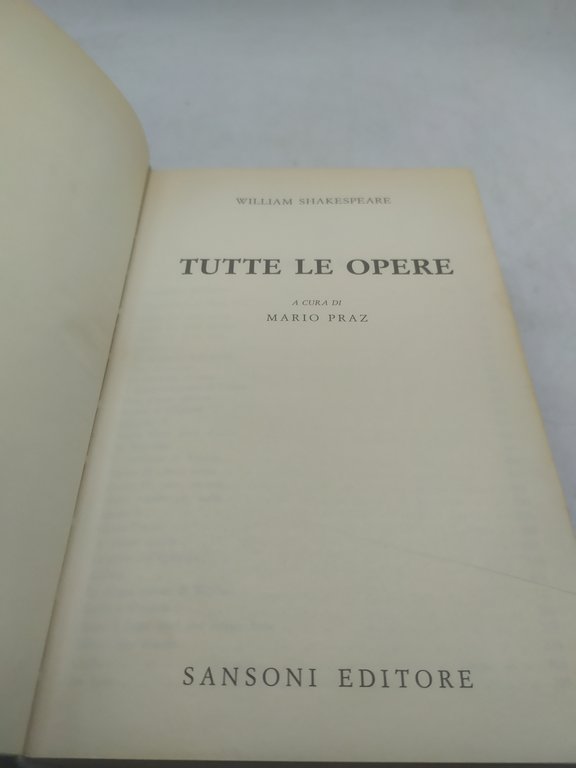 shakespeare tutte le opere le querce sansoni editori