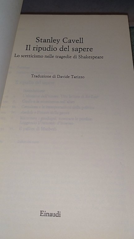 stanley cavell il ripudio del sapere einaudi | Immagine Gallery 6