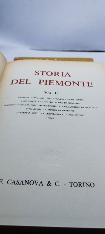 storia del piemonte 2 volumi