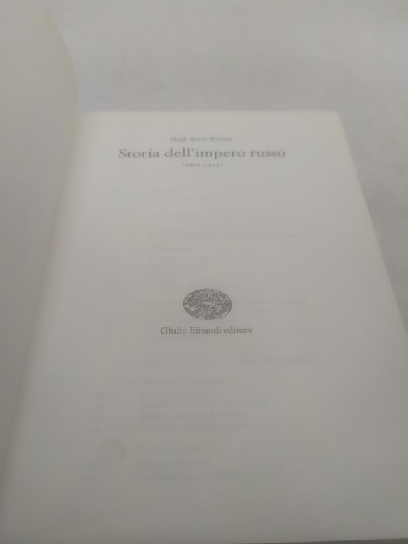 storia dell'impero russo 1801-1917 einaudi