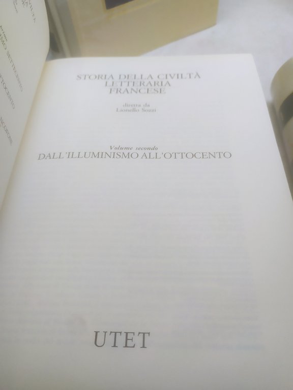 storia della civiltà letteraria francese utet 4 volumi