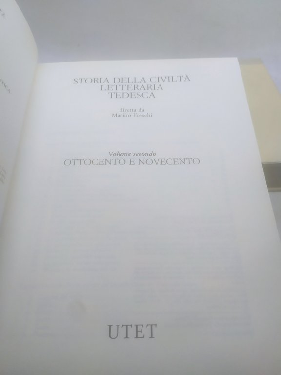 storia della civiltà letteraria tedesca 2 volumi utet