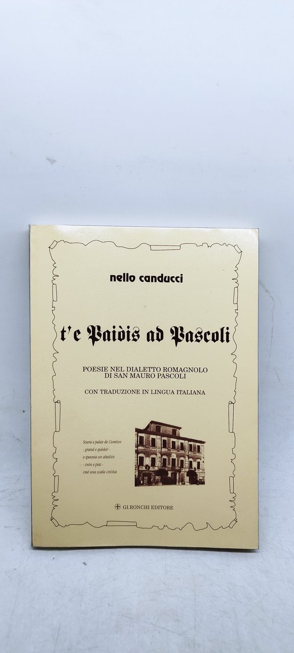 t'è paiois ad pascoli poesie nel dialetto romagno di san …