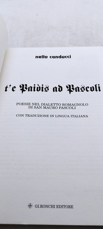t'è paiois ad pascoli poesie nel dialetto romagno di san …