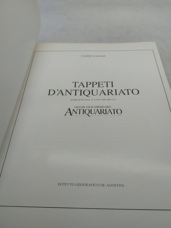 taher sabahi tappeti d'antiquariato istituto geografico de agostini