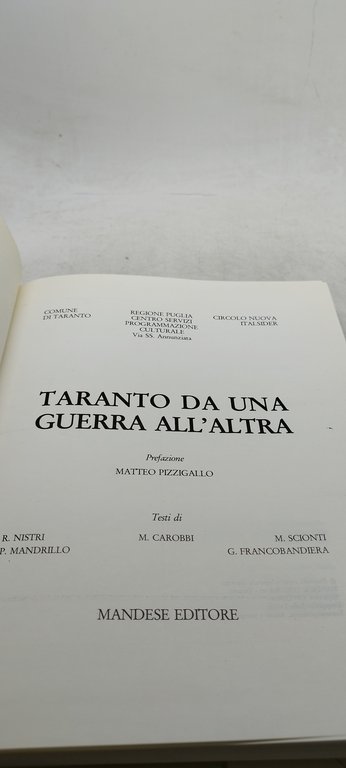 taranto da una guerra all'altra matteo pizzigallo