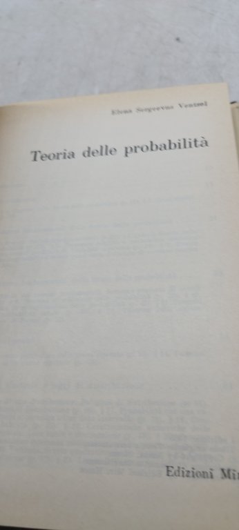 teoria della probabilità e s ventsel