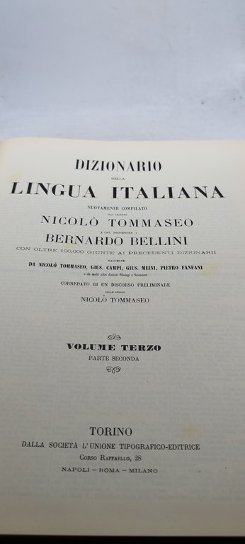 tommaso bellini dizionario della lingua italiana volume 3 parte I …