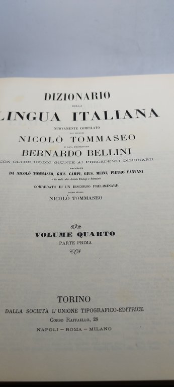 tommaso bellini dizionario della lingua italiana volumw 4 parte I …