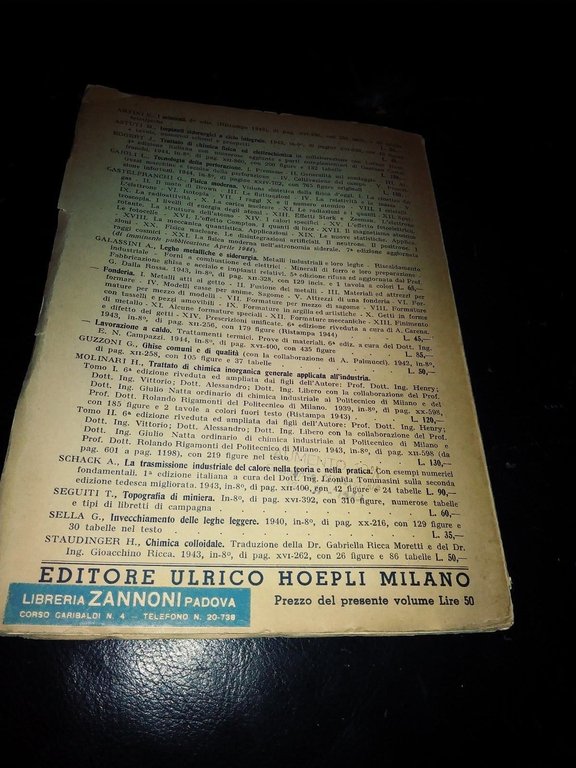 trattamento siderurgico dei minerali di ferro hoepli 1944