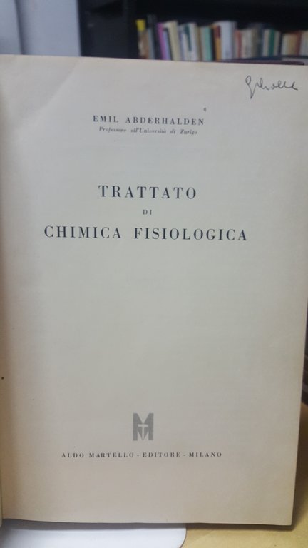 trattato di chimica fisiologica 1950