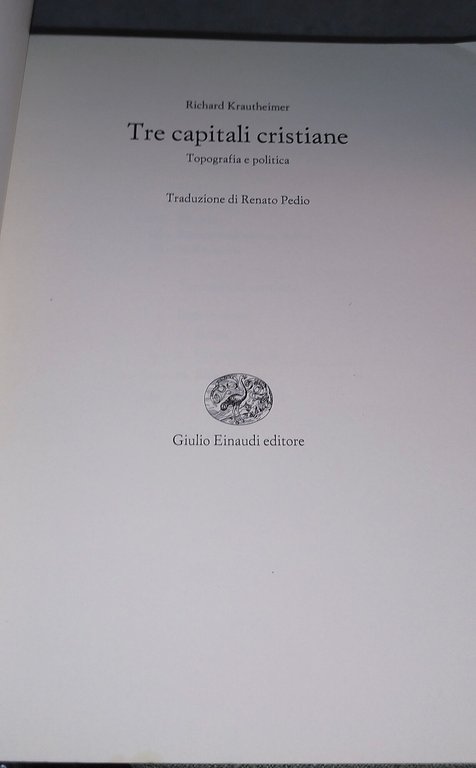 tre capitali cristiane topografia e politica einaudi | Immagine Gallery 6