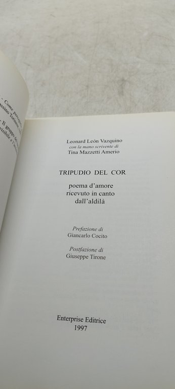 tripudio del cor poema d'amore ricevuto in canto dall'aldilà