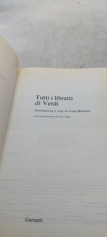 tutti i libretti di verdi