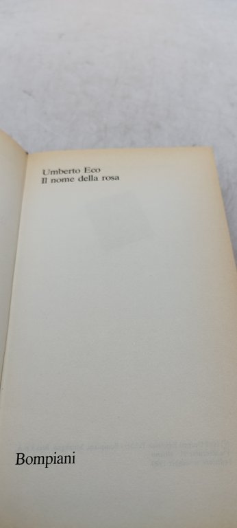 umberto eco il nome della rosa bompiani 1980