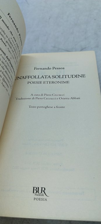 un'affollata solitudine poesie eternonime